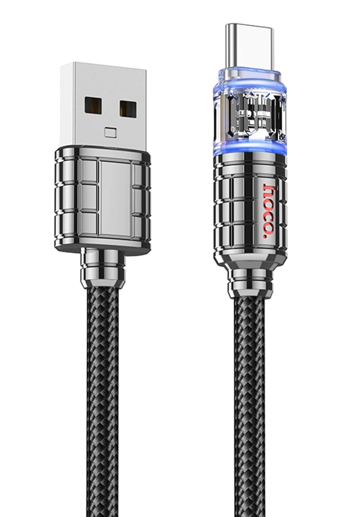 Hoco. U122 1.2M Lantern USB to Type-C Şarj Data Kablosu - Siyah