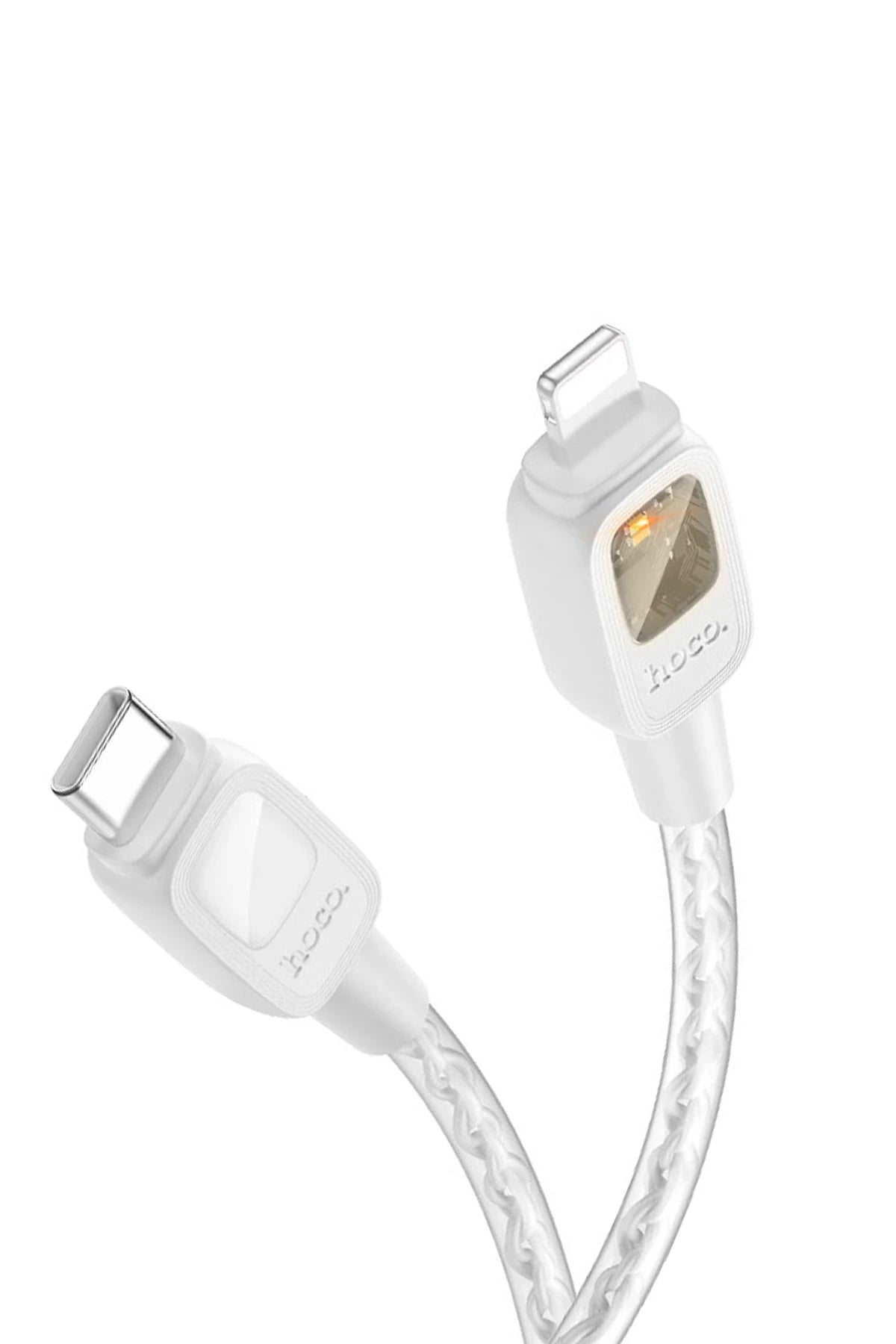 Hoco. U124 Stone 1.2M 27W Type-C to Lightning Otomatik Şarj Kesme Özellikli PD Hızlı Şarj Kablosu - Gri