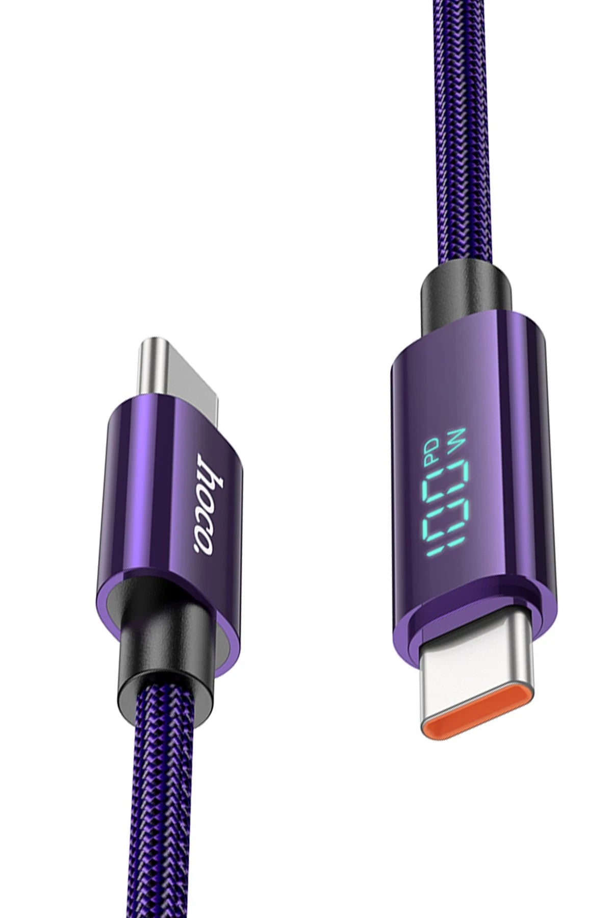 Hoco. U125 1.2M Benefit PD 100W Type-C to Type-C Şarj Data Kablosu - Mor