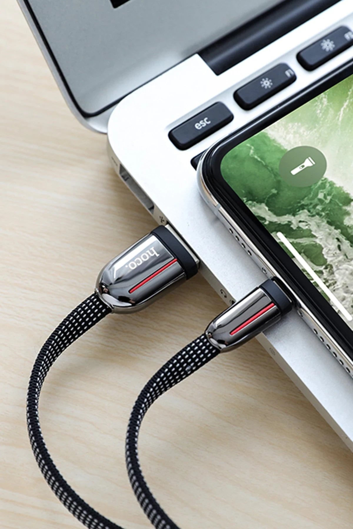 Hoco. U74 USB to Lightning Şarj Data Kablosu - Siyah