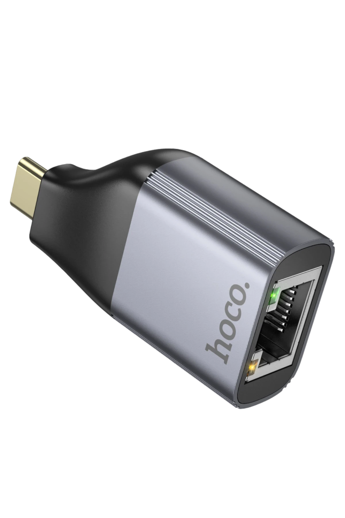 Hoco. UA35 Tak Çalıştır Type-C to RJ45 100Mbps Ethernet Dönüştürücü - Gri