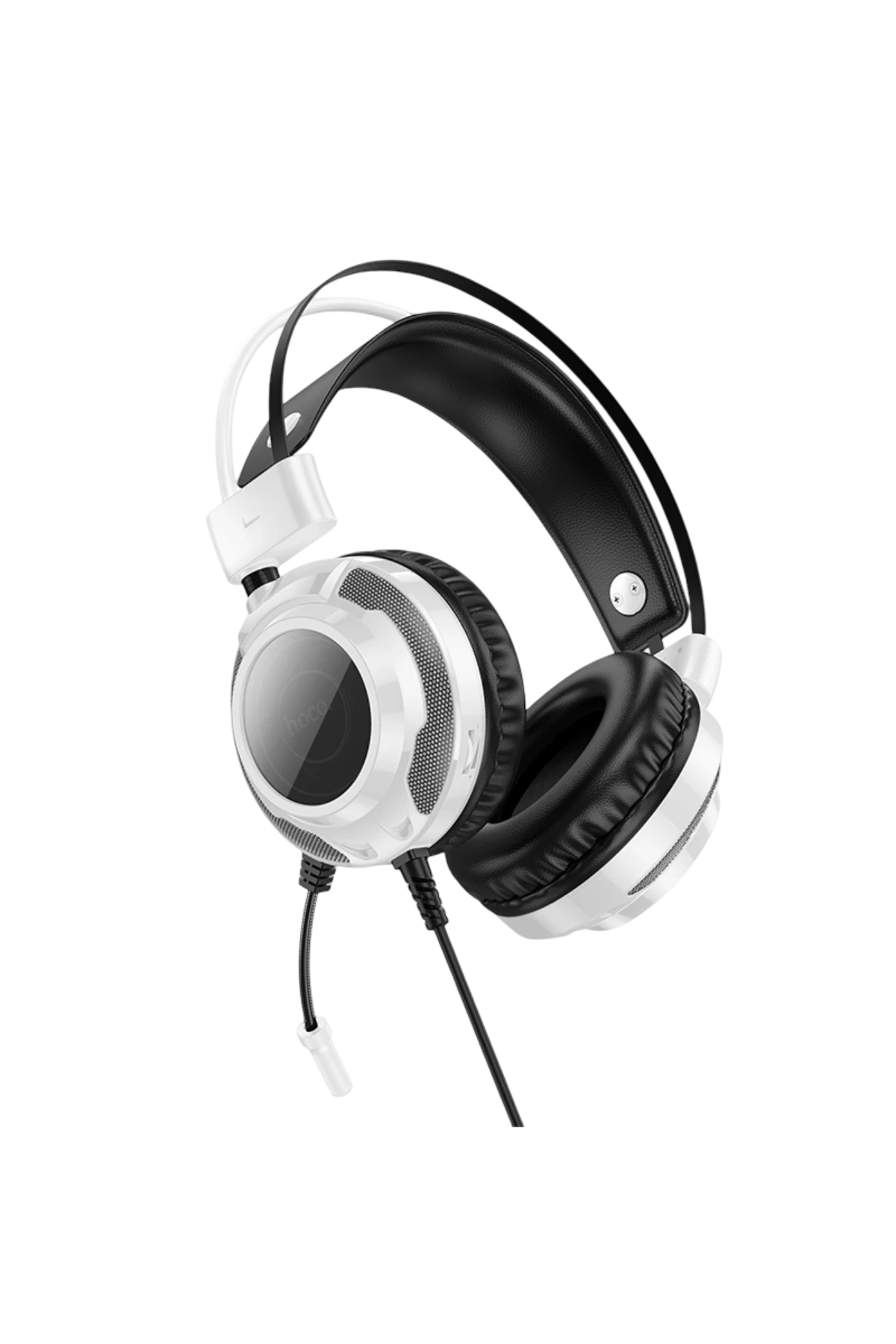 Hoco. W110 RGB Aydınlatmalı 2M Kablolu Kafaüstü Gaming Kulaklık - Beyaz