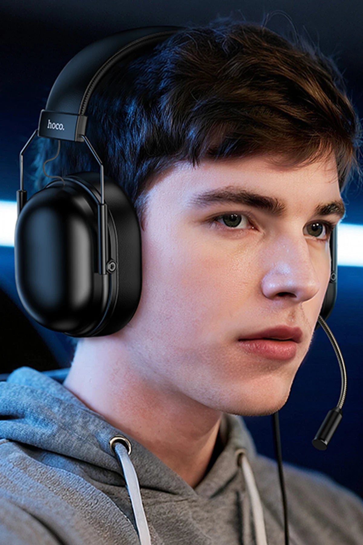 Hoco. W113 USB 7.1 Surround Kafa Üstü Gaming Kulaklık - Siyah