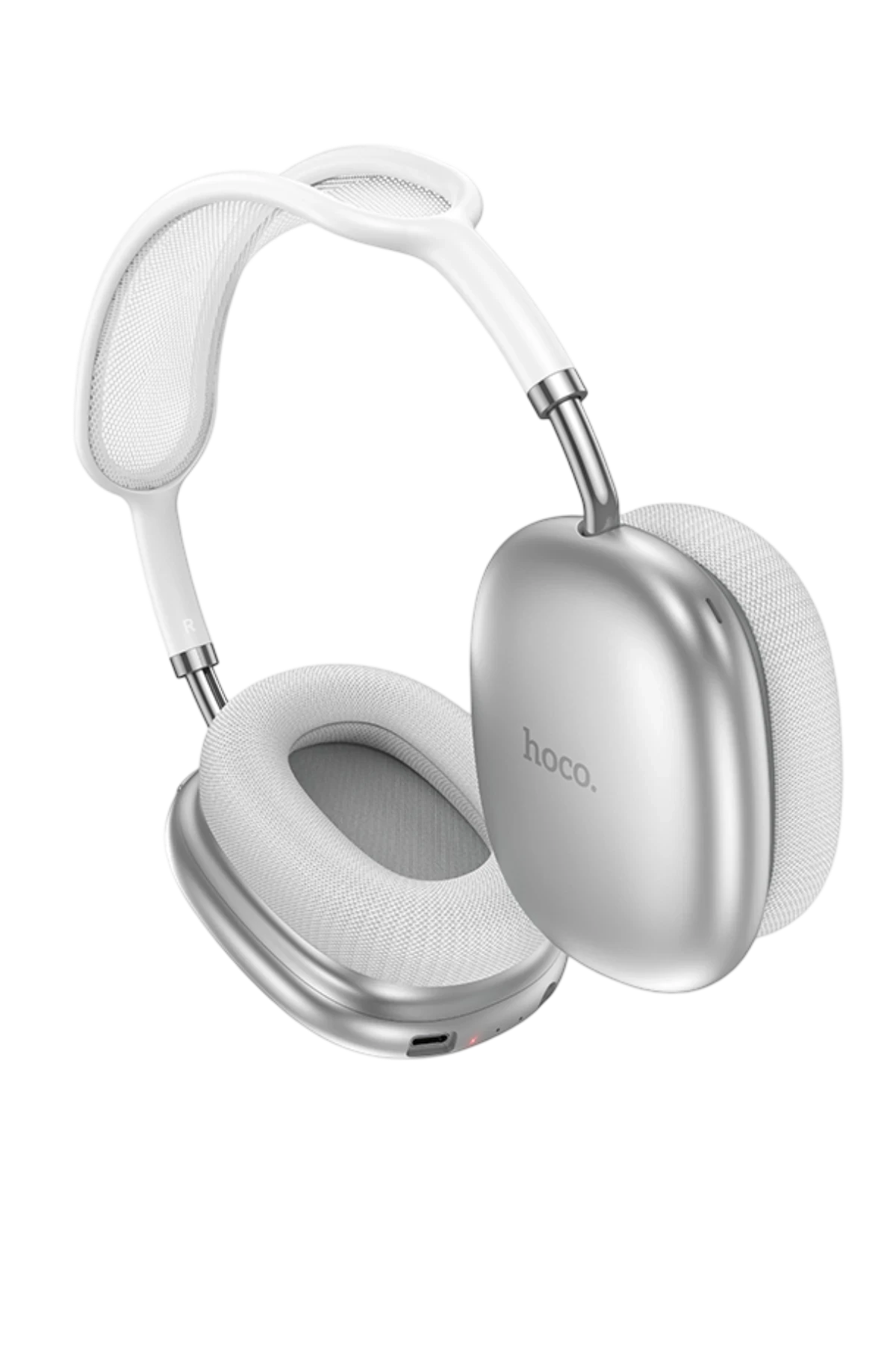 Hoco. W55 Plus Happiness Aktif Gürültü Önleyici Özellikli Bluetooth 5.4 Destekli Kablosuz Kulaklık - Gümüş