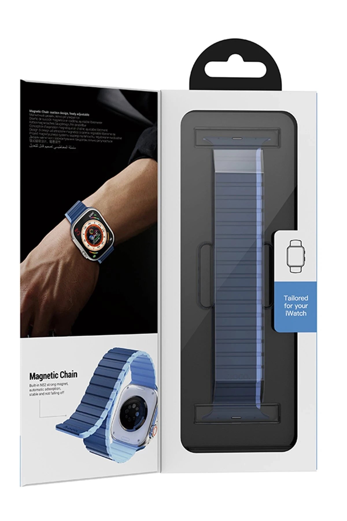 Hoco. Watch 42mm AS102 Silikon Kordon - Koyu Mavi-Açık Mavi