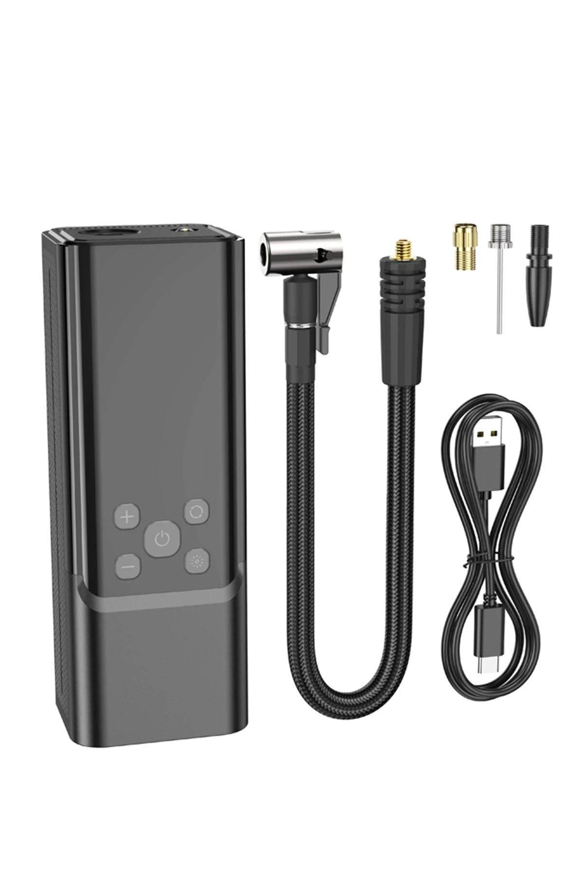 Hoco. ZP7 Çok Fonksiyonlu Dijital Göstergeli 5.000 mAh Bataryalı Akıllı Kablosuz Hava Kompresörü - Siyah