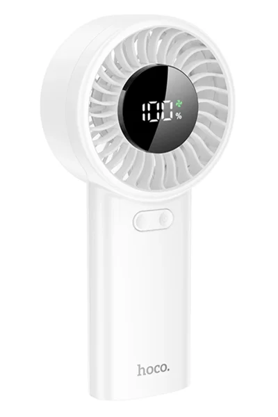 Hoco. HX62 Endless Dijital Göstergeli El Tipi ve Masaüstü Soğutucu Fan - Beyaz