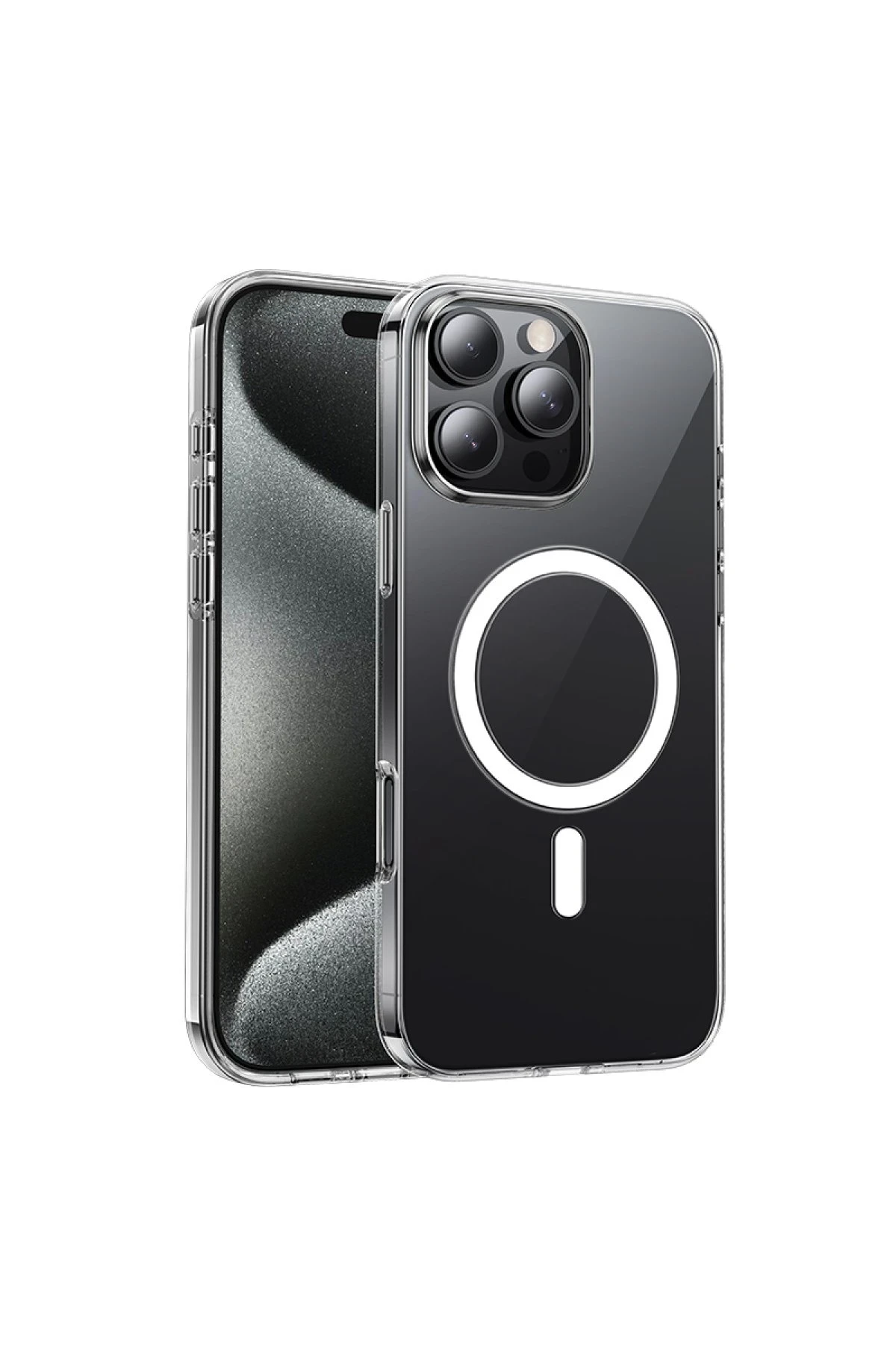 Hoco. iPhone 16 Pro Max ile Uyumlu Primary Şeffaf Kablosuz Şarj Özellikli Kapak - Şeffaf