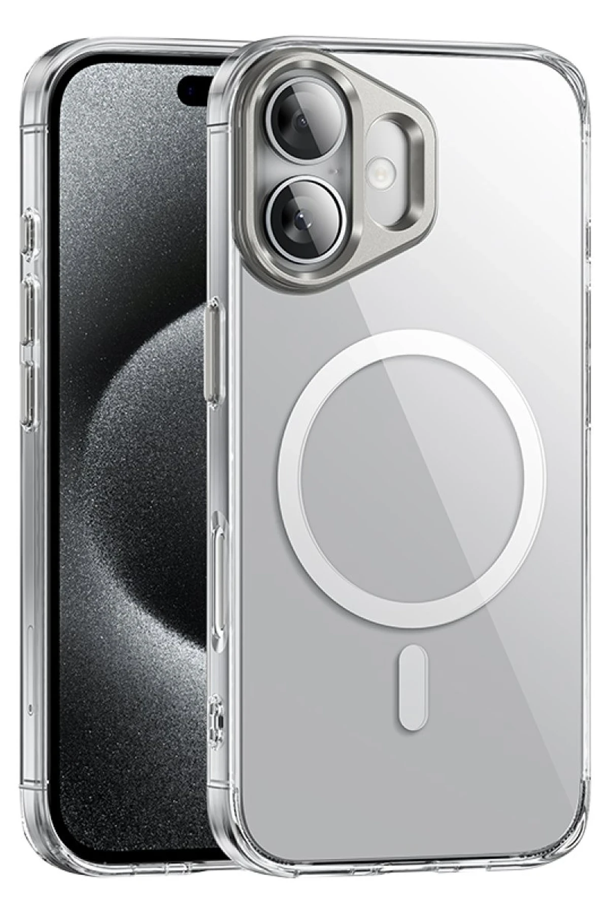 Hoco. iPhone 16 ile Uyumlu Vip Kablosuz Şarj Özellikli Kılıf - Şeffaf