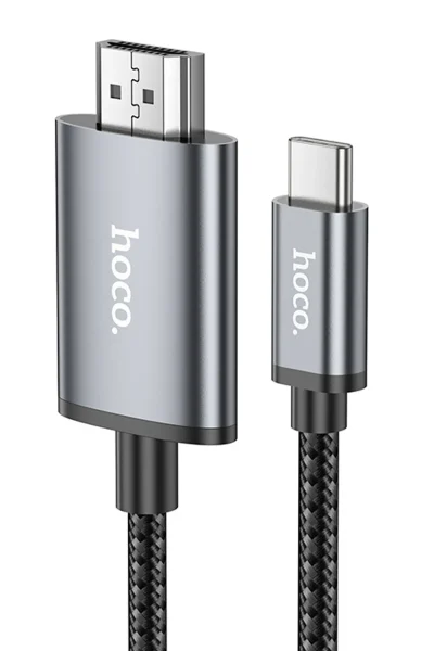 Hoco. UA27 2M Tak Çalıştır Type-C to HDMI Dönüştürücü - Gri
