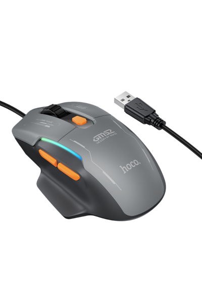 Hoco. GM52 Reddy RGB 12800 DPI Kablolu Gaming Mouse - Siyah