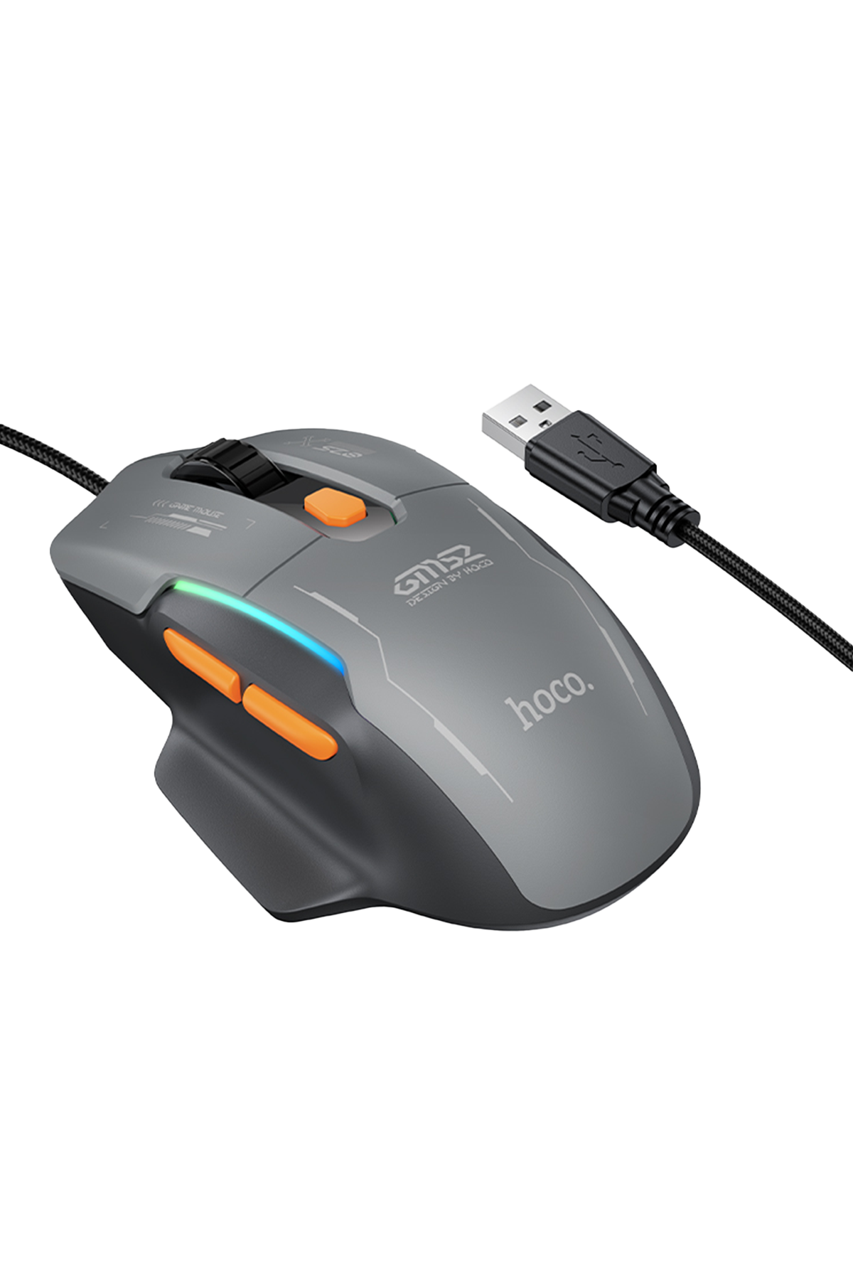 Hoco. GM52 Reddy RGB 12800 DPI Kablolu Gaming Mouse - Siyah