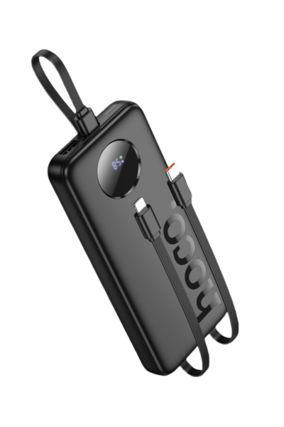 Hoco. J132 Sabio 10.000mAh PD20W Dahili 3 Kablolu Hızlı Şarj Powerbank - Siyah