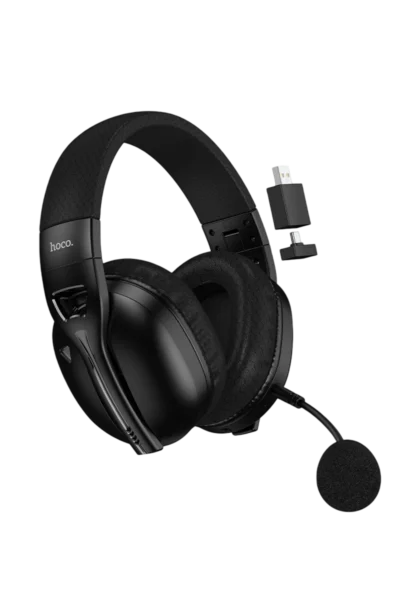 Hoco. W114 Magic Four-Mode BT 5.4 2.4G Kablosuz ve 3.5mm Kablolu Gaming Kulaklık - Siyah